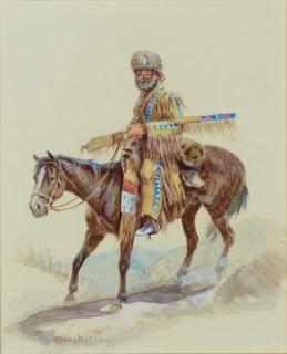 Appraisal: Mountain Man by Olaf Wieghorst Olaf Wieghorst - watercolor on