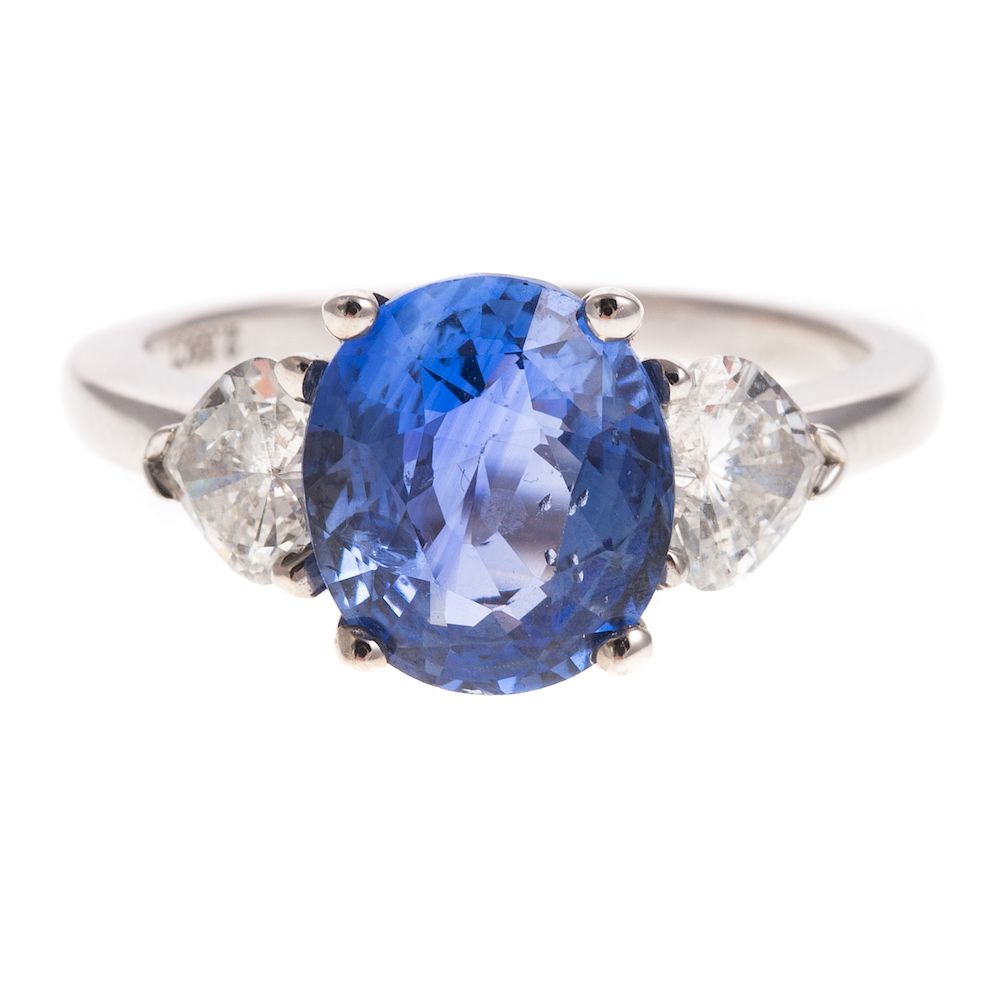 Appraisal: A Ladies Sapphire and Diamond Ring in K K white