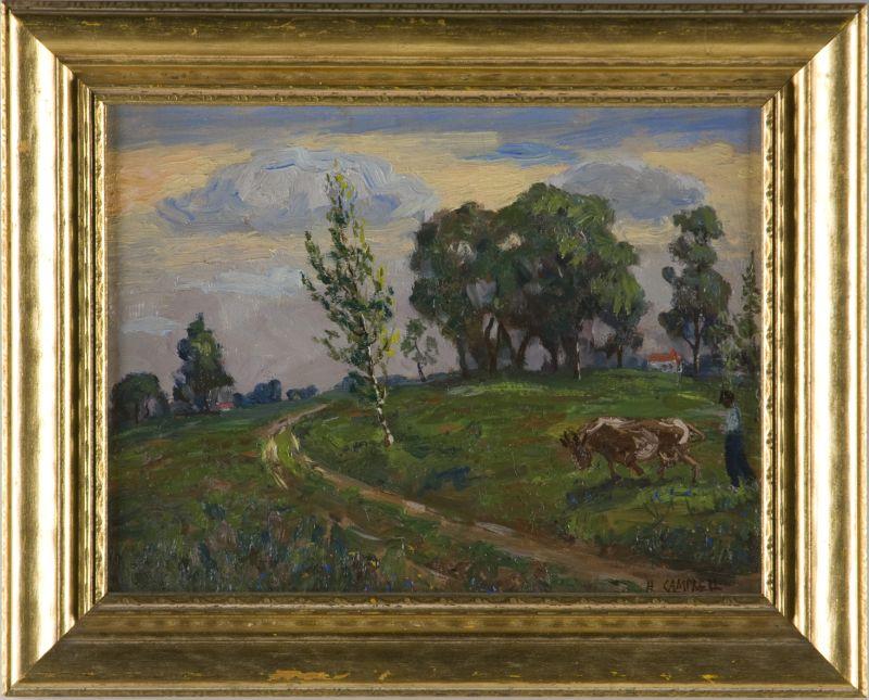 Appraisal: Hugh Campbell NJ - Landscape oil on masonite signed lower