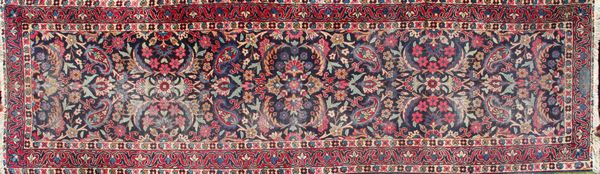 Appraisal: Semi-antique Persian Meshad runner signed x EST