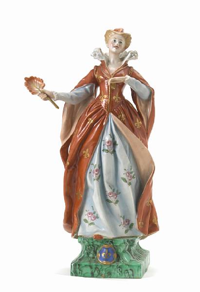 Appraisal: A Capodimonte figure of Pan and a lady with a