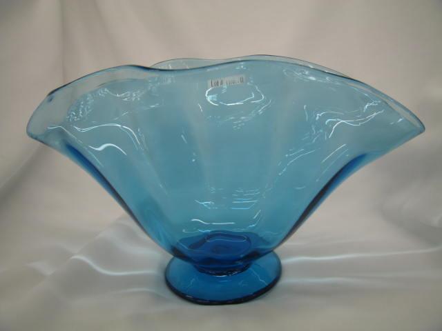 Appraisal: Steuben Art Glass Vase rich blue fan shape tall across