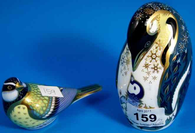 Appraisal: Royal Crown Derby paperweights Penguin and Chick and Greentit both