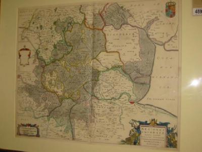 Appraisal: JOANNES Regimes Invndate hand coloured map with title cartouche flanked