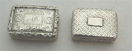 Appraisal: A William IV silver vinaigrette Nathaniel Mills Birmingham of rectangular