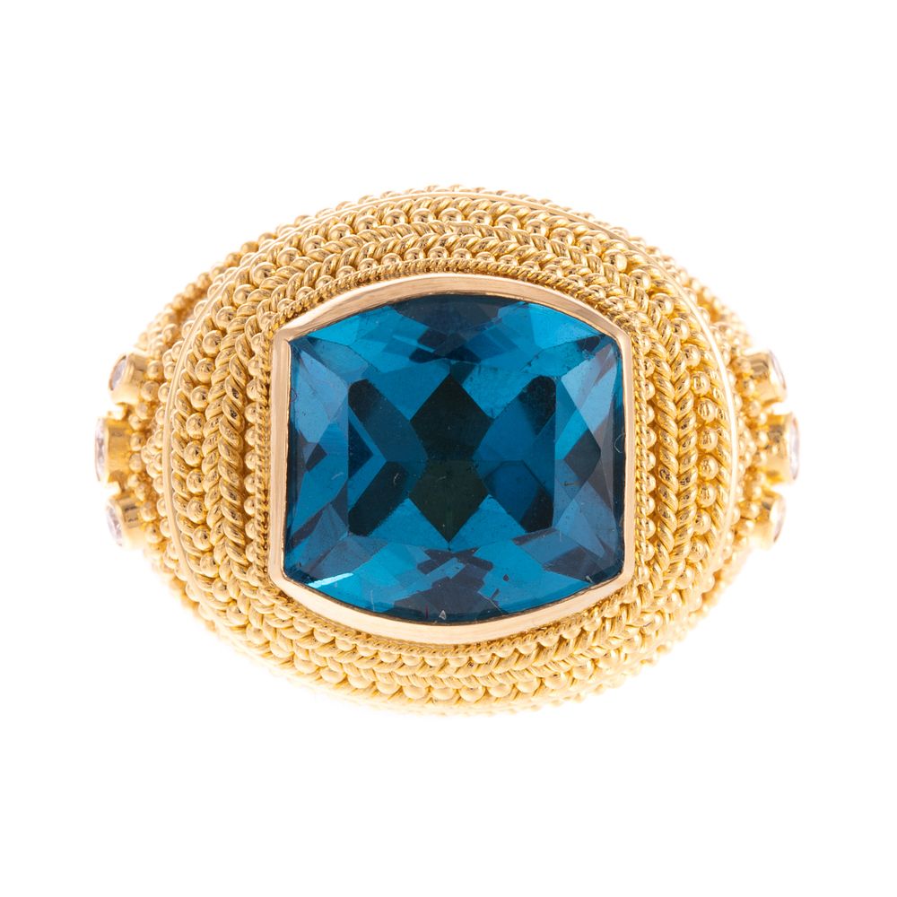 Appraisal: A Damaskos Athena Gaia K London Blue Topaz Ring K