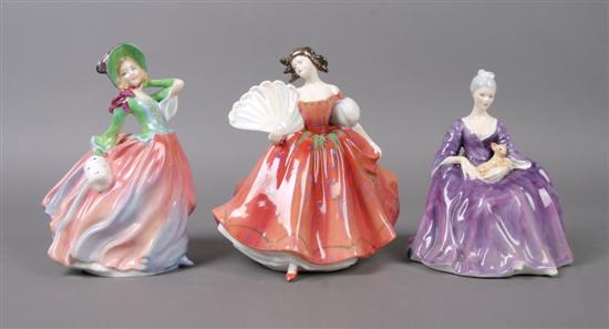 Appraisal: A Group of Three Royal Doulton Porcelain Figures Height of