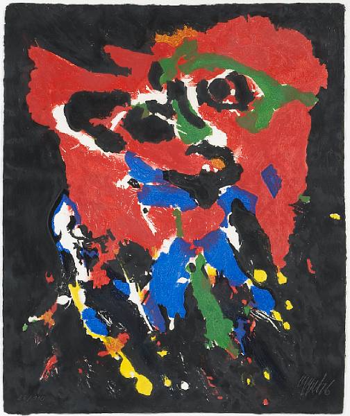 Appraisal: Karel Appel Dutch - Flying Devil Etching in colors on