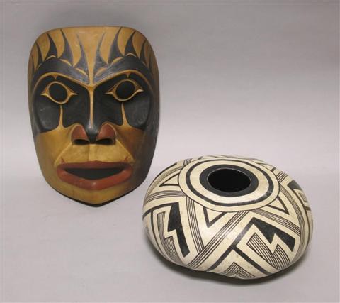 Appraisal: TWO CONTEMPORARY NATIVE AMERICAN WORKS OF ART The first a