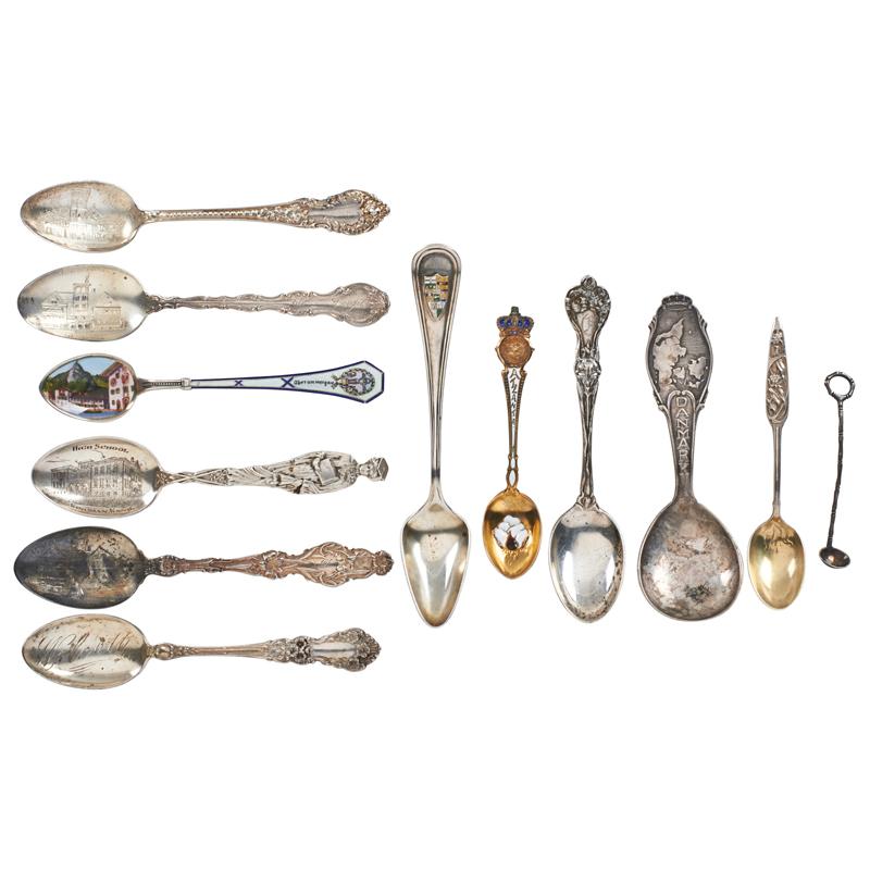 Appraisal: SILVER SOUVENIR SPOONS ETC Condition Report