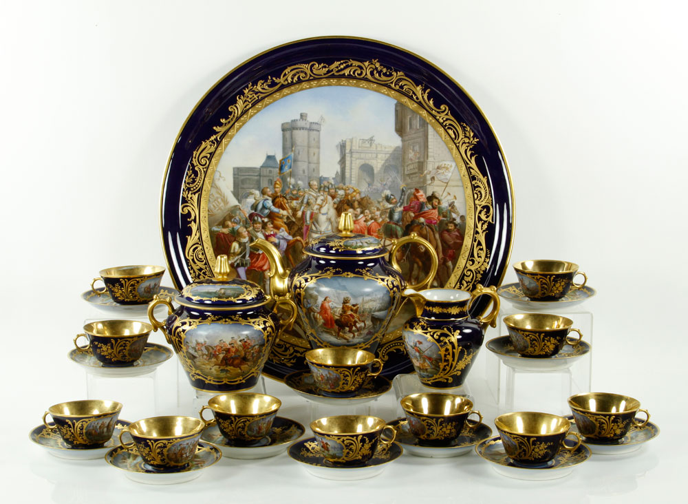 Appraisal: - Piece Sevres Tea Service Twenty-eight piece Sevres tea service