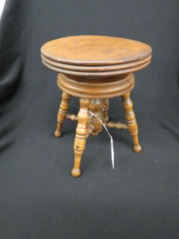 Appraisal: Salesman Sampler or Doll Size Piano Stool adjustable seat