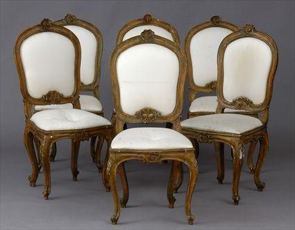 Appraisal: SET OF SIX ITALIAN ROCOCO-STYLE CARVED AND PAINTED SIDE CHAIRS