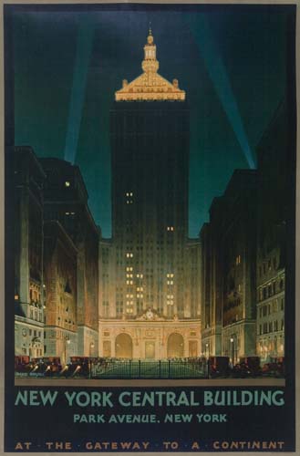 Appraisal: CHESLEY BONESTELL NEW YORK CENTRAL BUILDING x Latham Litho Long