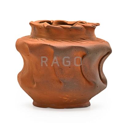 Appraisal: GEORGE OHR Large bisque vessel Condition Report