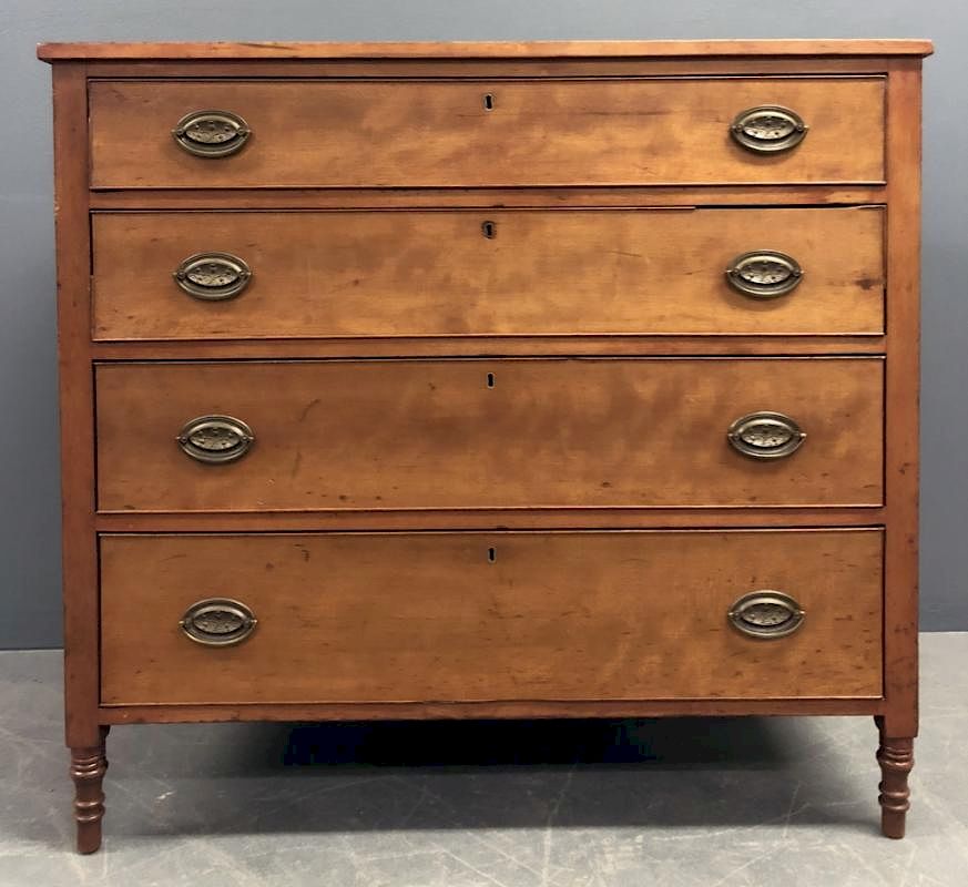 Appraisal: Sheraton Cherry Chest of Drawers Sheraton cherry chest of drawers