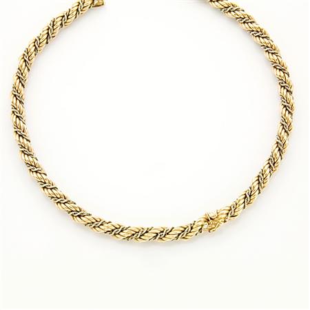 Appraisal: Two-Color Gold Rope-Twist Chain Necklace Bracelet Combination Estimate -