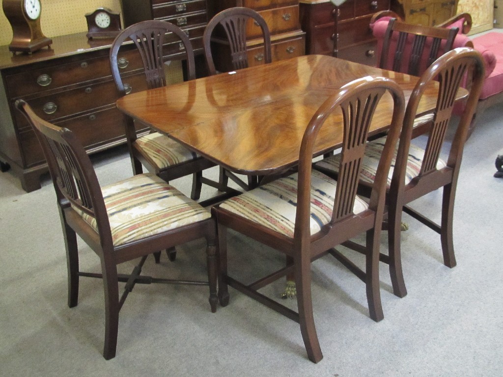 Appraisal: th century mahogany tilt top table with six dining chairs