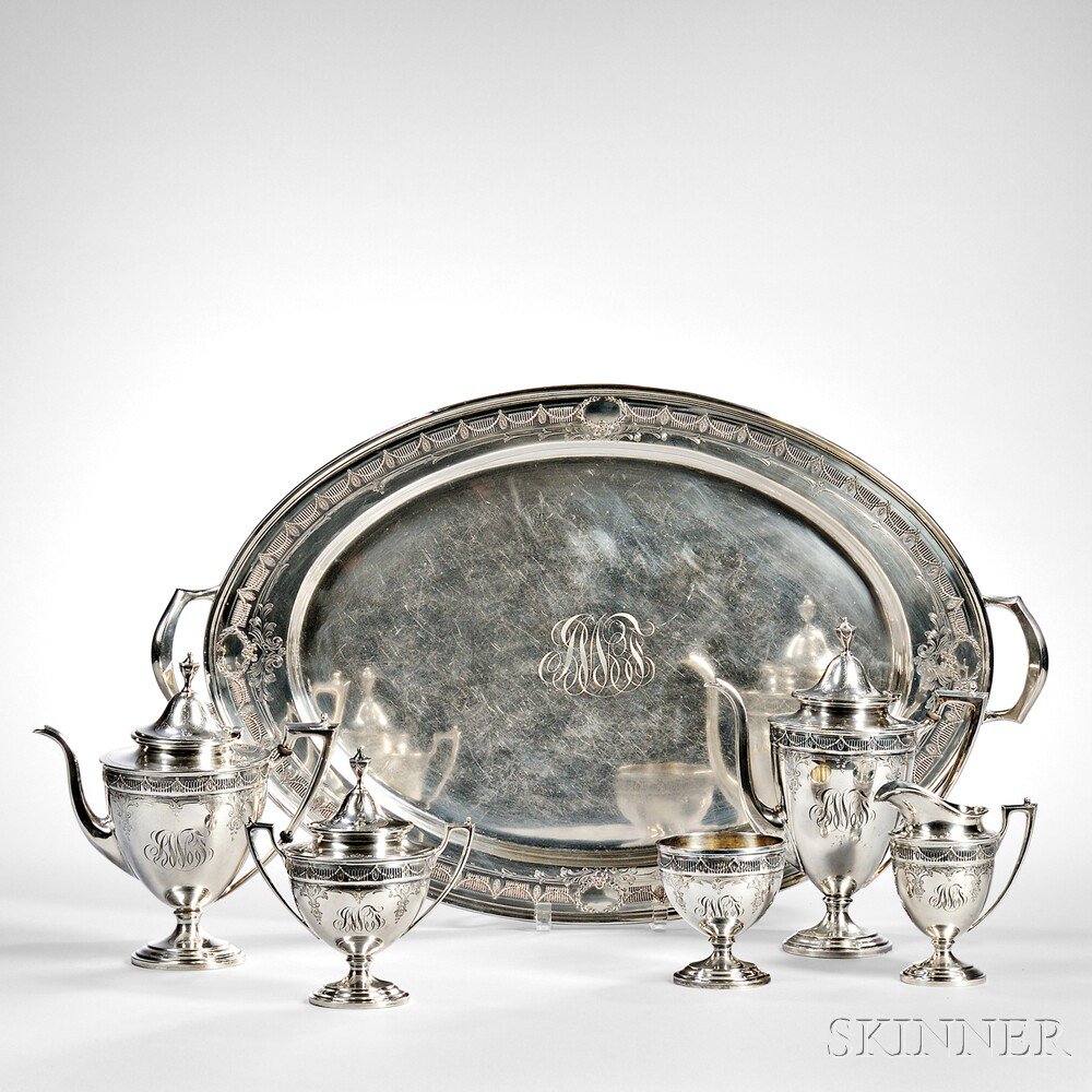 Appraisal: Six-piece Frank Whiting Sterling Silver Tea and Coffee Service Massachusetts