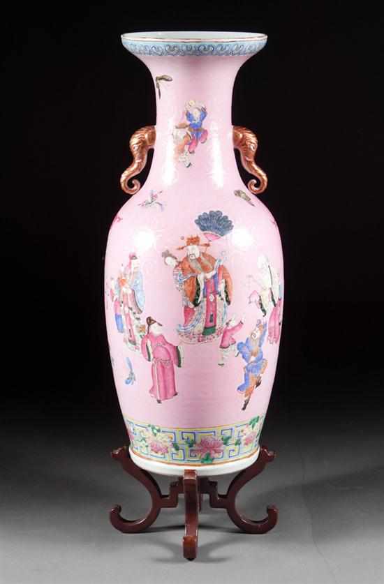 Appraisal: Chinese Export Famille Rose porcelain palace vase second half- th