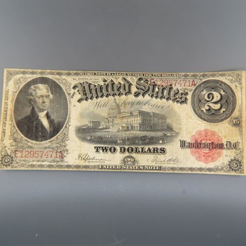 Appraisal: U S Legal Tender Note red seal Jefferson