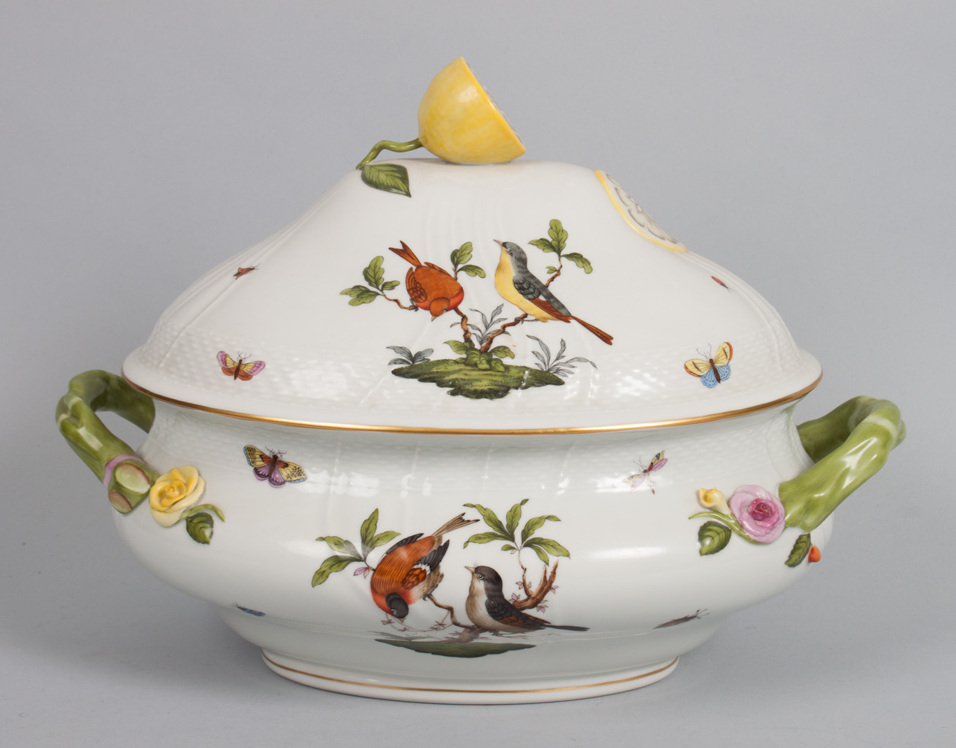 Appraisal: Herend porcelain soup tureen in the Rothschild Bird pattern with