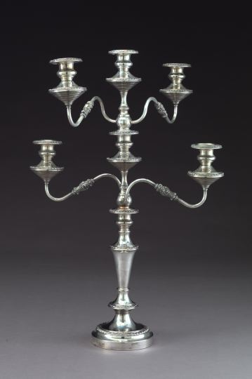 Appraisal: Tall and Stately Hartford Silverplate Company Tiered Five-Light Candelabrum in