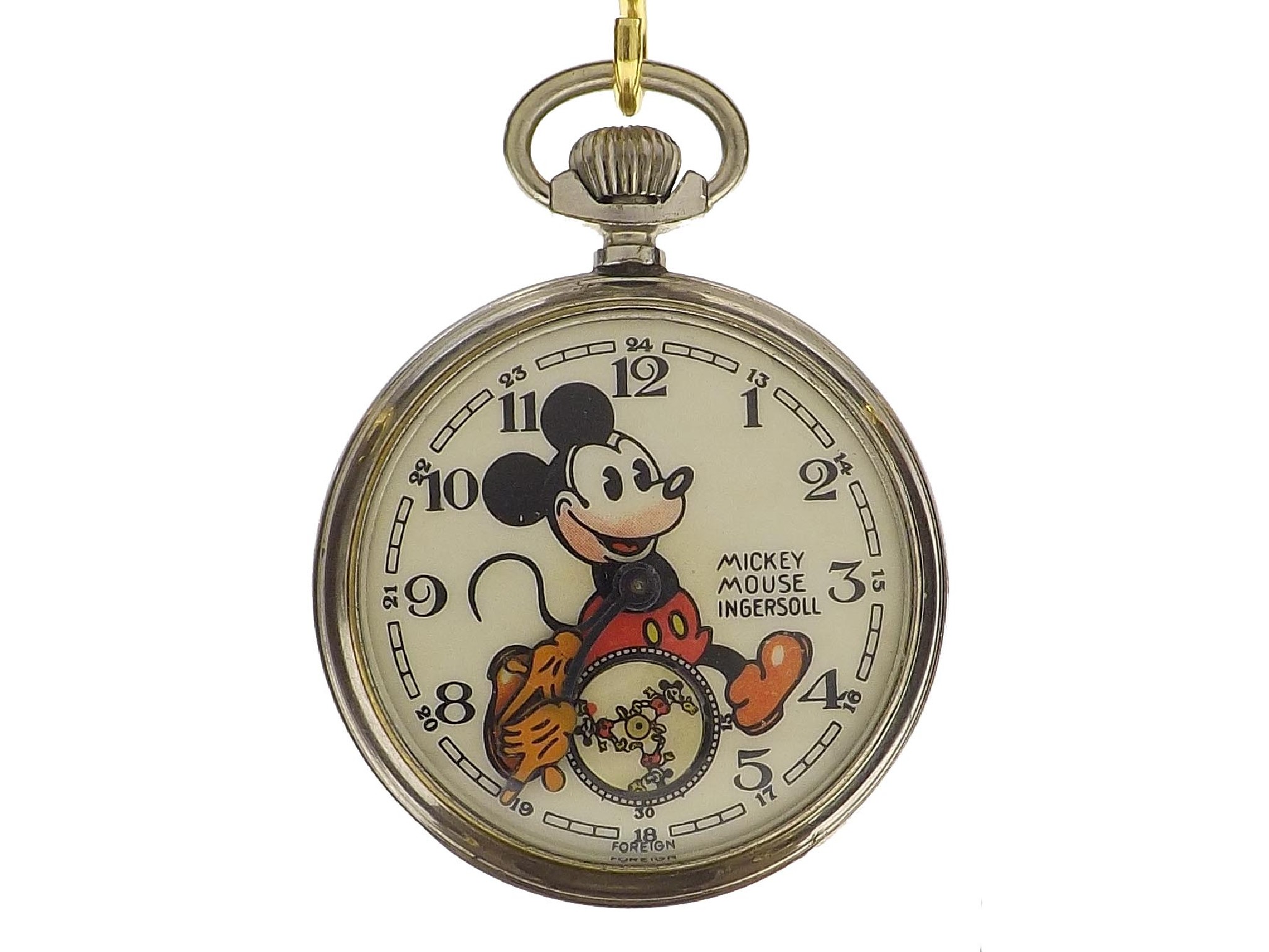 Appraisal: Novelty Ingersoll Mickey Mouse pocket watch pin pallet movement mm