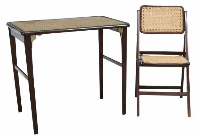 Appraisal: lot of Mid-century modern folding furniture c s including chair