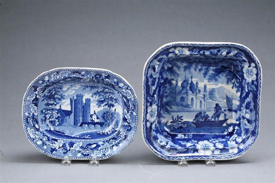 Appraisal: TWO STAFFORDSHIRE VEGETABLE DISHES England ca - s blue transferware