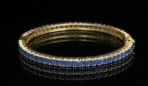 Appraisal: A k Sapphire Bangle Bracelet by Karim A k yellow