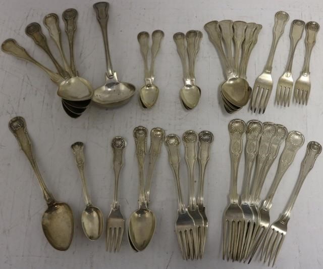 Appraisal: -PIECE LOT OF AMERICAN COIN SILVER TO INCLUDE PIECES LADLE