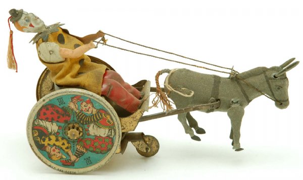 Appraisal: Hand painted and lithographed tin windup Balky Mule by Lehmann