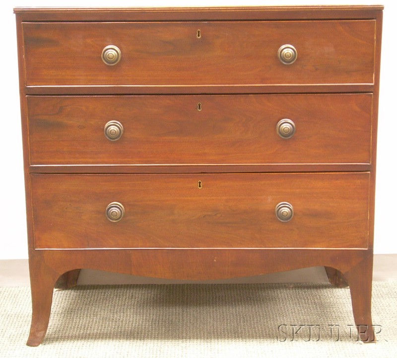 Appraisal: Regency Mahogany Three-Drawer Chest ht wd in