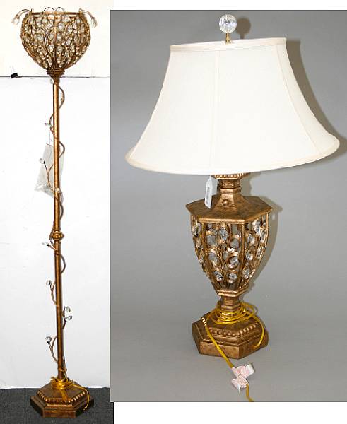 Appraisal: Decorative Arts early st century The floor lamp with vine