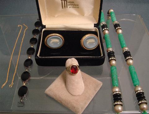 Appraisal: pc jewelry lot including K YG red stone ring sterling