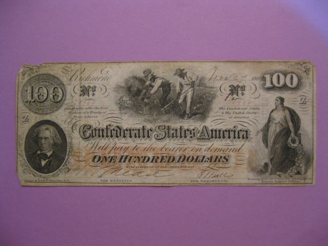 Appraisal: Confederate Civil War Note Richmond Virginia