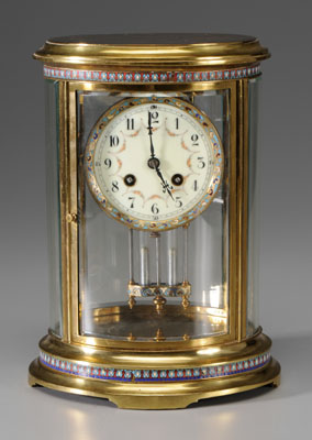 Appraisal: Crystal Regulator Shelf Clock French early th century brass and