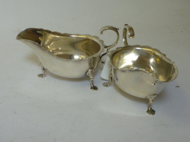 Appraisal: A PAIR OF SAUCE BOATS maker Martin Hall Co Ltd