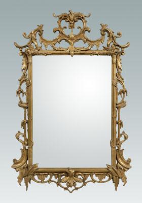 Appraisal: Chippendale style gilt wood mirror beveled glass mirror plate th