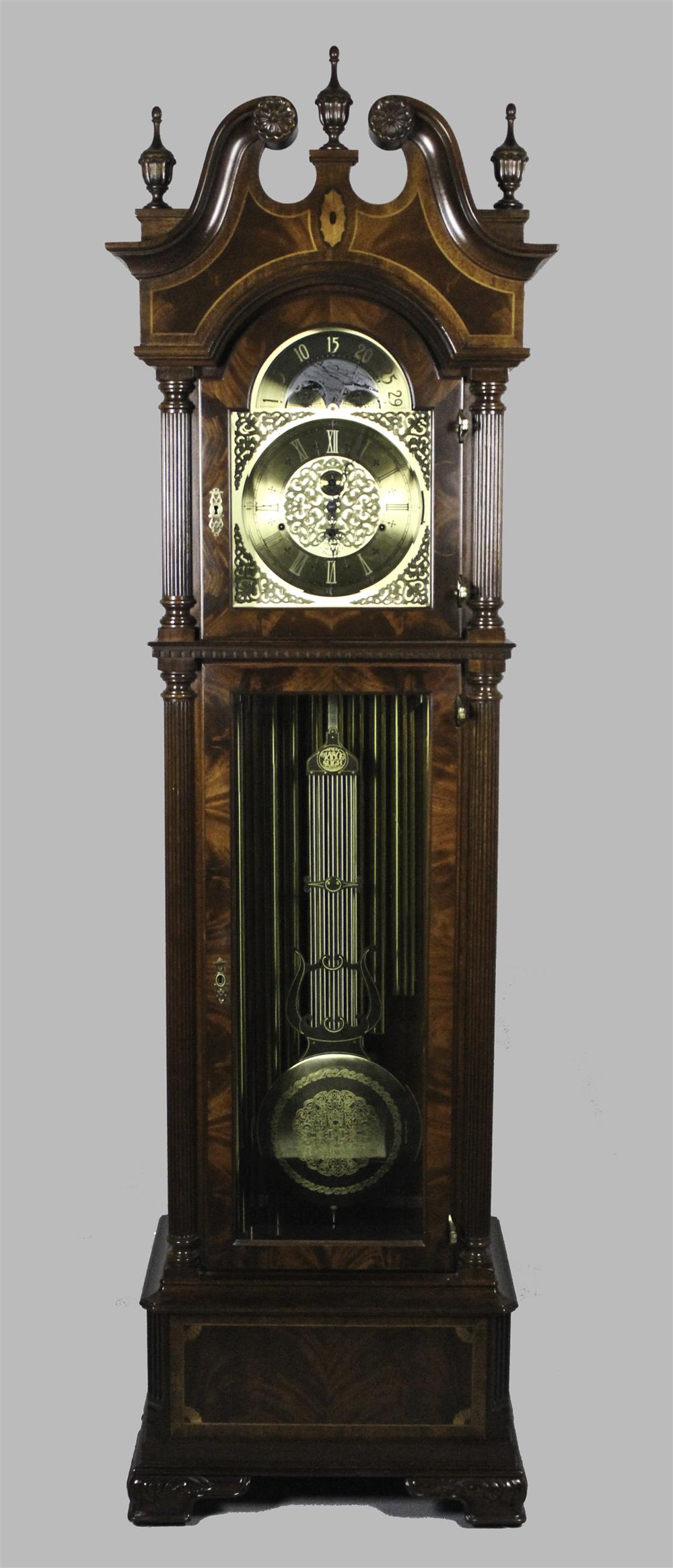 Appraisal: THE TREND CENTENNIAL CLOCK' GEORGIAN STYLE MAHOGANY INLAID TALL CASE