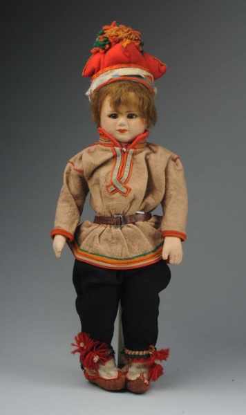 Appraisal: Rare Cloth Lapland Boy Description Norway Ca s Unmarked but