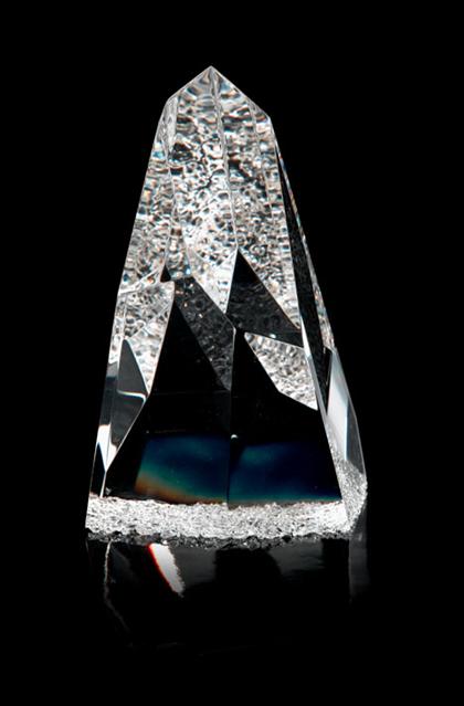 Appraisal: Steuben glass sculpture 'Pyramidon' designed by george thompson model H