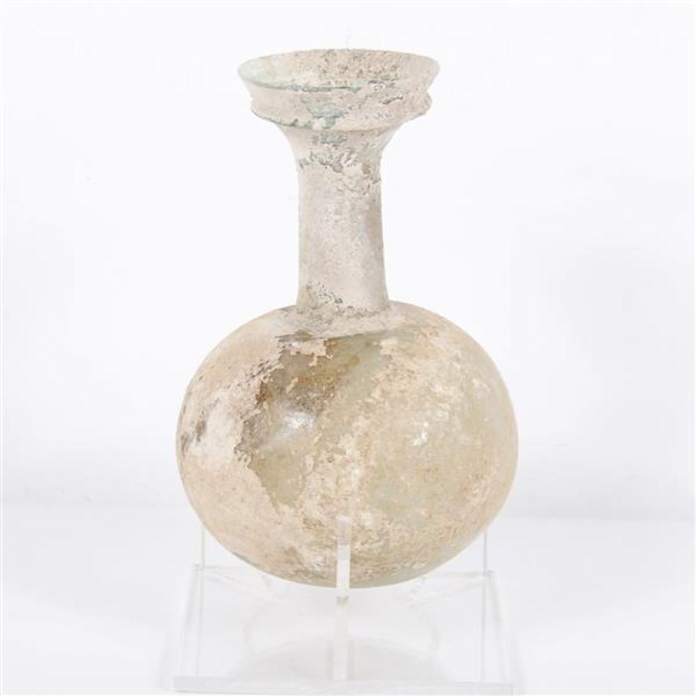 Appraisal: ROMAN GLASS FLASK VESSEL ND CENTURY A D LIGHT YELLOW