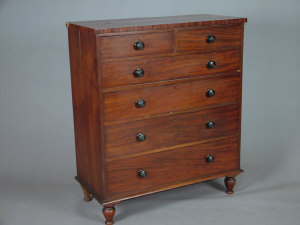 Appraisal: A Victorian mahogany chest of two short and four graduated