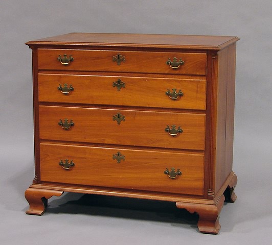 Appraisal: Molded top thumb-molded drawers ogee bracket feet t w d