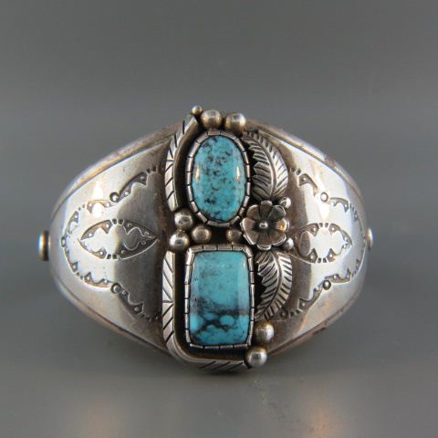 Appraisal: Navajo Indian Turquoise Sterling Bracelet cuff style