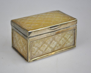 Appraisal: A late th century French white metal casket with carved