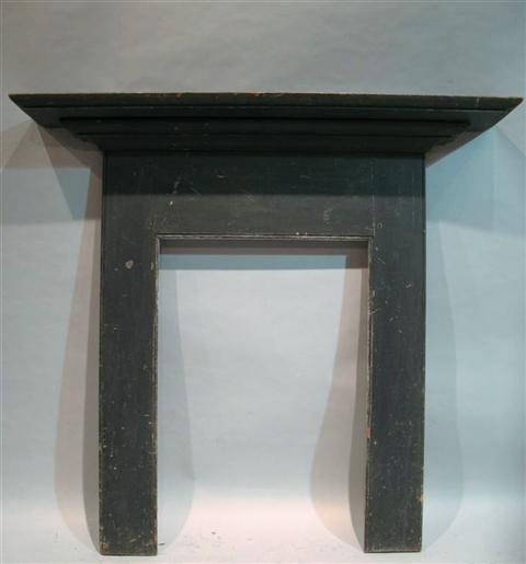 Appraisal: AMERICAN BLACK PAINTED FIREPLACE MANTLE Late th early th century