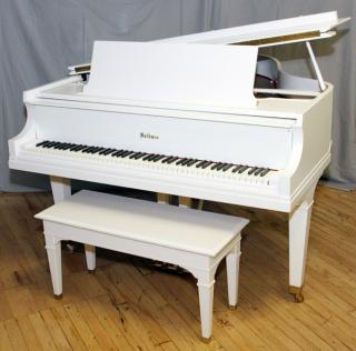 Appraisal: BALDWIN GRAND PIANO GLAZED WHITE BALDWIN GRAND PIANO GLAZED WHITE